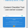 Lean Content Academy Content Checklist Tool