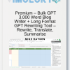 Mike Hayden – Premium – Bulk GPT 3,000 Word Blog Writer + Long Format GPT Rewriting Tool – Rewrite, Translate, Summarise